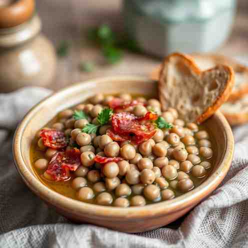 Hearty Grey Peas with Bacon - Easy Latvian Pea Meal Bacon Recipe